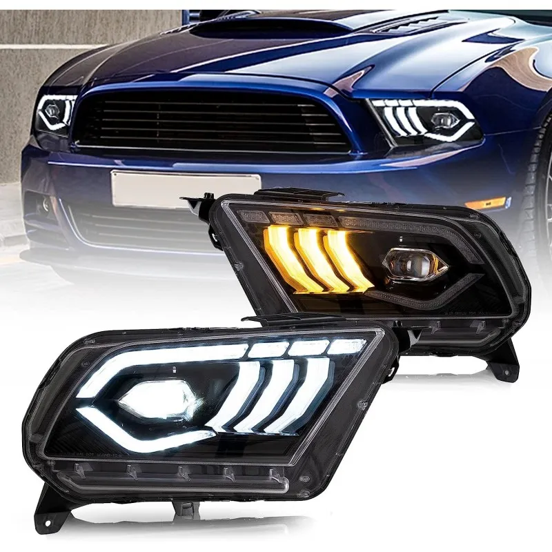 Ford Mustang 2010-2014, kompletní sada levého a pravého předního LED světlometu, VLAND EU