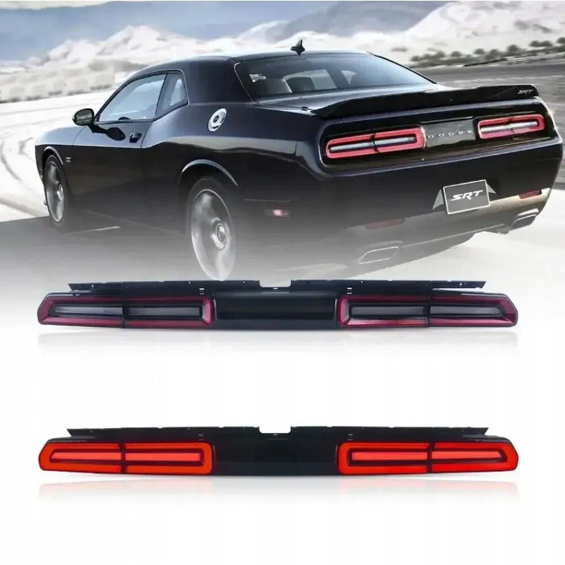 Zadní světla Dodge Challenger 2008-2014, kompletní sada s lištou, evropské provedení, LED, červená, VLAND