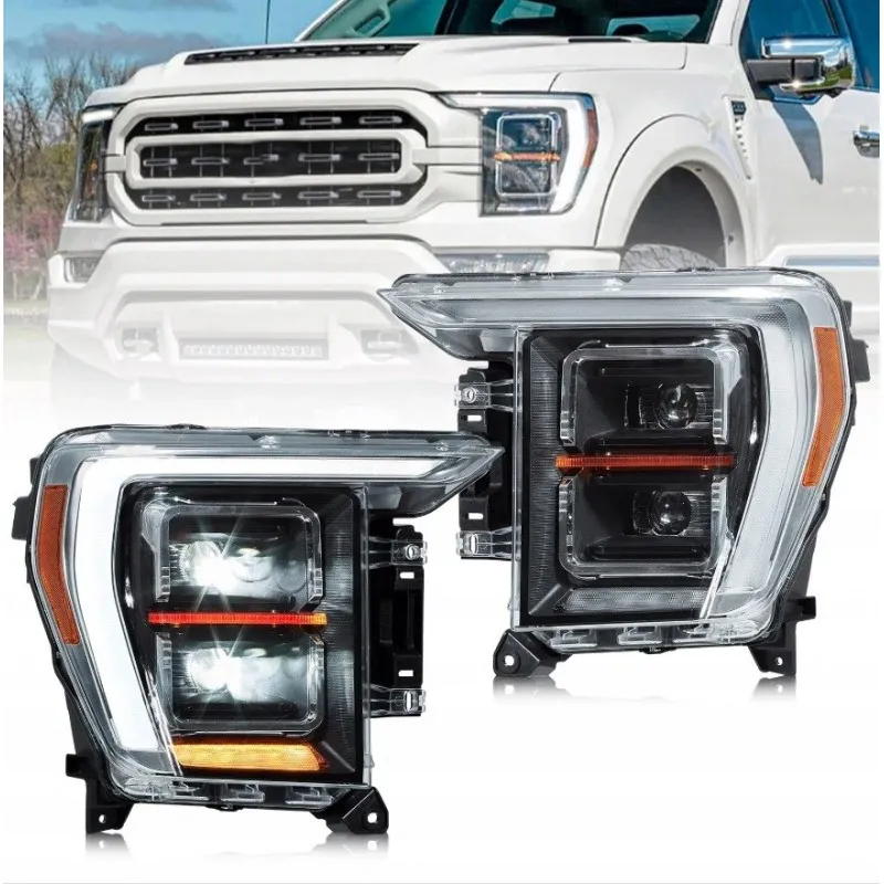 Ford F150 F-150 2021-2023, kompletní sada černých LED světlometů VLAND (levý + pravý)
