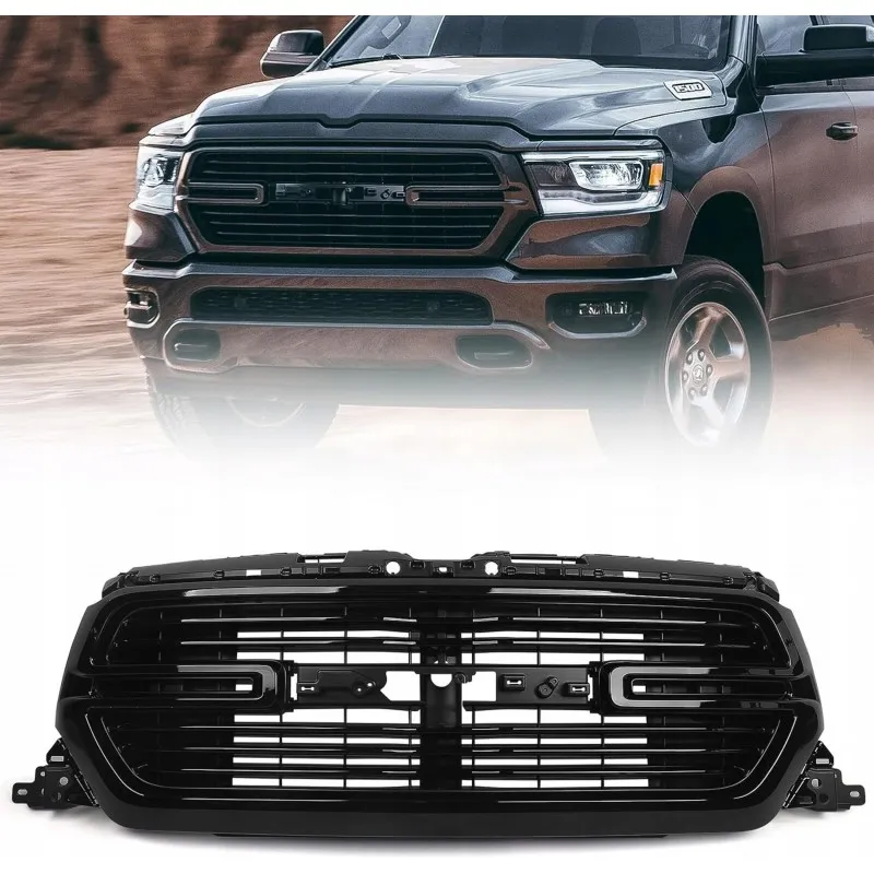 Mřížka chladiče Dodge Ram 1500 V Laramie, 2019-24, černá lesklá, nová 68404994AD