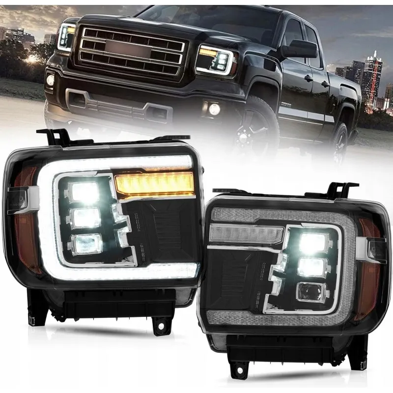 GMC Sierra 1500 2500 3500 2014-2018 – kompletní sada předních LED světlometů VLAND