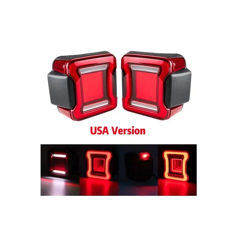 Kompletní sada červených zadních LED svítilen s animací pro Jeep Wrangler JL 2018-2023
