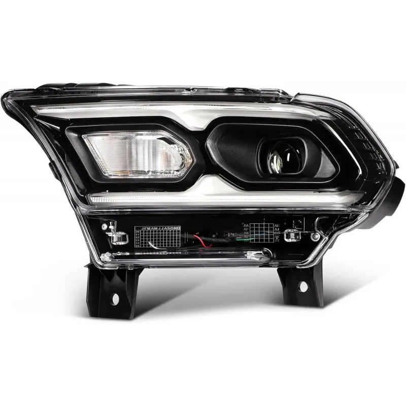 Dodge Durango 2021-2024, levý černý přední světlomet s LED a směrovkou se žárovkou