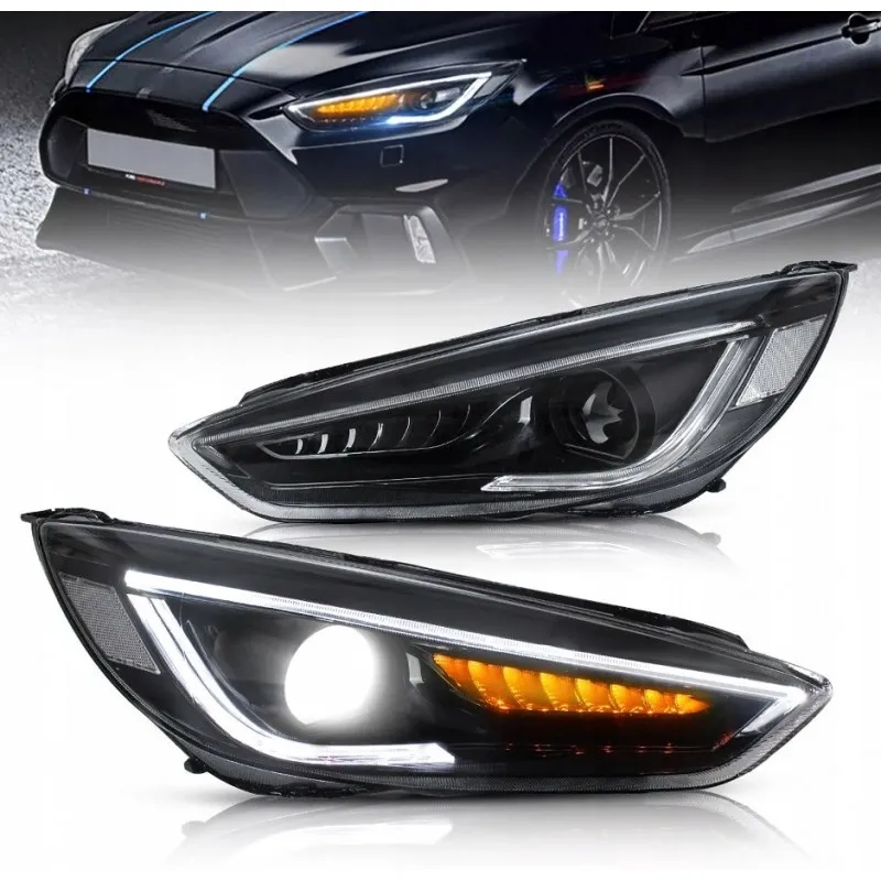 Ford Focus 2015-18 – kompletní sada předních LED světlometů VLAND Demon Eye pro Evropu