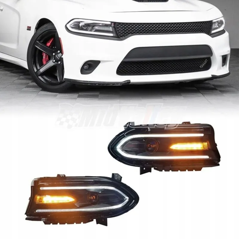 Sada holých xenonových světlometů Dodge Charger 2015-2023, pravý a levý, bez předřadníku