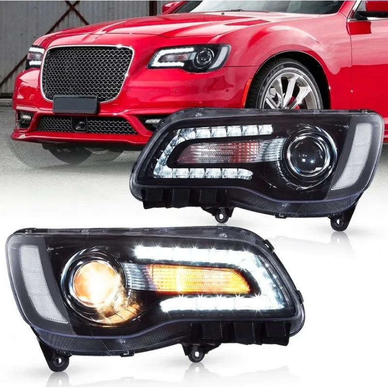 Chrysler 300C 300S 2011-2023, černé LED světlomety VLAND, levý + pravý, EU