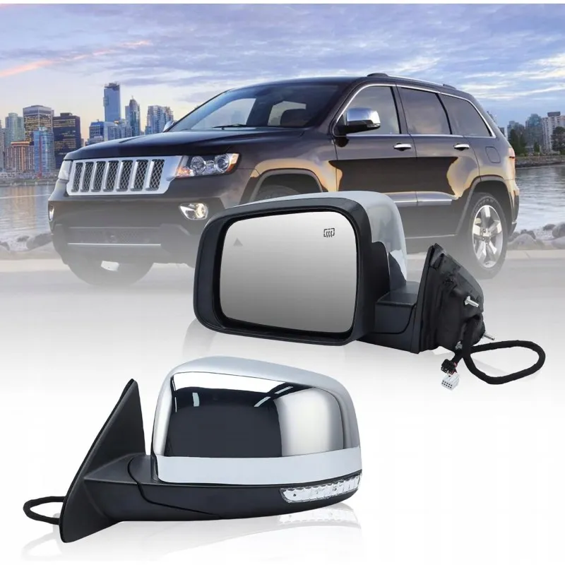 Levé zpětné zrcátko s chromem, směrovkou a hlídáním mrtvého úhlu pro Jeep Grand Cherokee WK2 2011-21