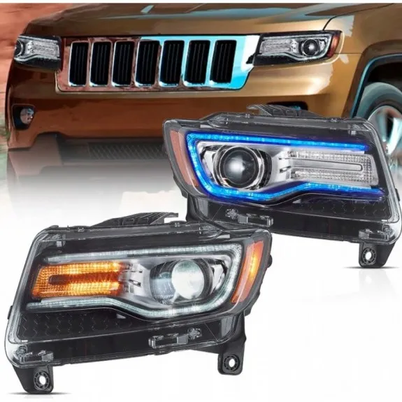 Přední světlomety full LED s DRL, EU, VLAND, chrom, Jeep Grand Cherokee WK2 2011-2013