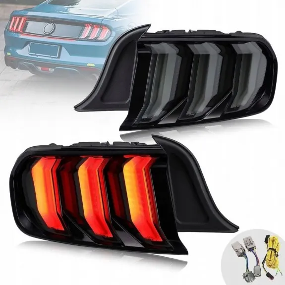 Zadní LED světla VLAND pro Ford Mustang 2015-2023, kouřová, evropské provedení