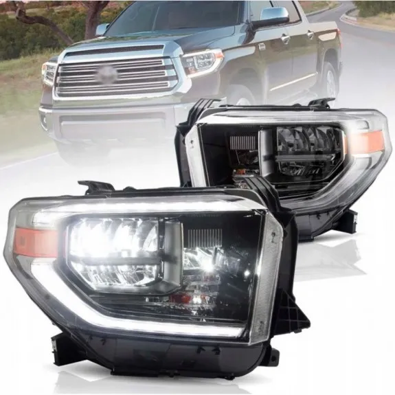 Sada předních LED světlometů VLAND se stříbrným vnitřkem (Titanium) pro Toyota Tundra 2014-2018
