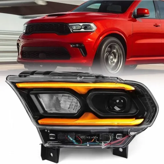 Dodge Durango 2021-2025, levý kompletní černý světlomet Full LED s ručním seřízením