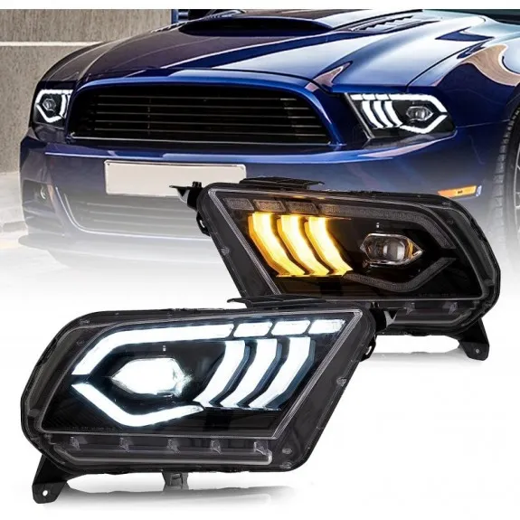 Sada plně LED předních světlometů pro Ford Mustang 2010-2014, evropské provedení, levý + pravý, VLAND