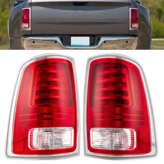 Kompletní sada levého a pravého zadního LED světla s chromovaným rámečkem pro Dodge Ram 2013-2018