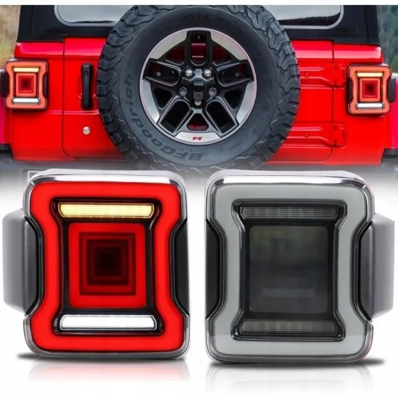Jeep Wrangler JL 2018-2023, kompletní sada kouřových zadních LED světel VLAND, evropské provedení