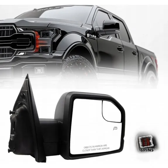 Pravé vyhřívané vnější zpětné zrcátko se směrovkou, 6 pinů, nové, Ford F-150 F150 2015-2020