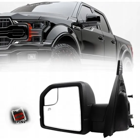 Levé vyhřívané zpětné zrcátko se směrovkou, 8 pinů, nové, Ford F-150 F150 2015-2020