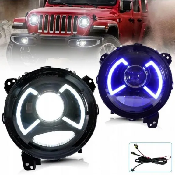 Evropské LED světlomety VLAND 9'' pro Jeep Wrangler JL JT Gladiator 2018-2023